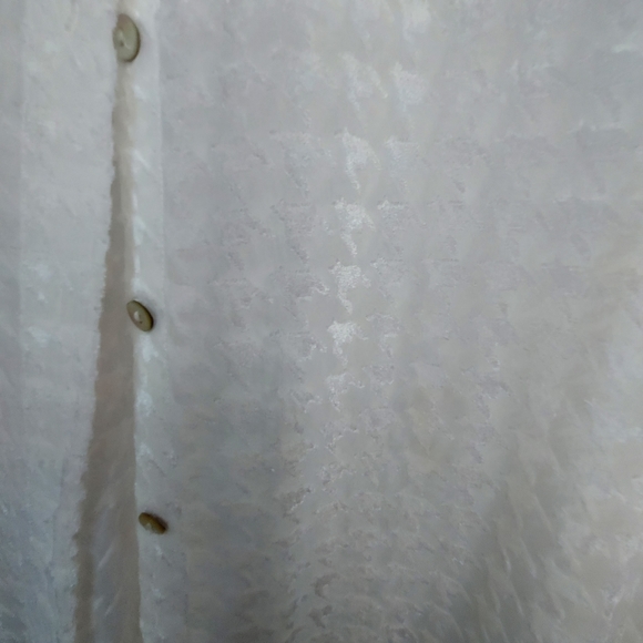 Cream Bone White Button Down Blouse - Picture 3 of 5